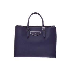 Balenciaga The Paper Navy Blue leather strap